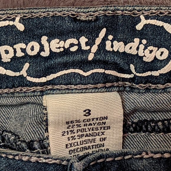 Ladies Project Indigo Blue Jeans Embellished/Embroidered Size 3/30 Inseam - Picture 5 of 5